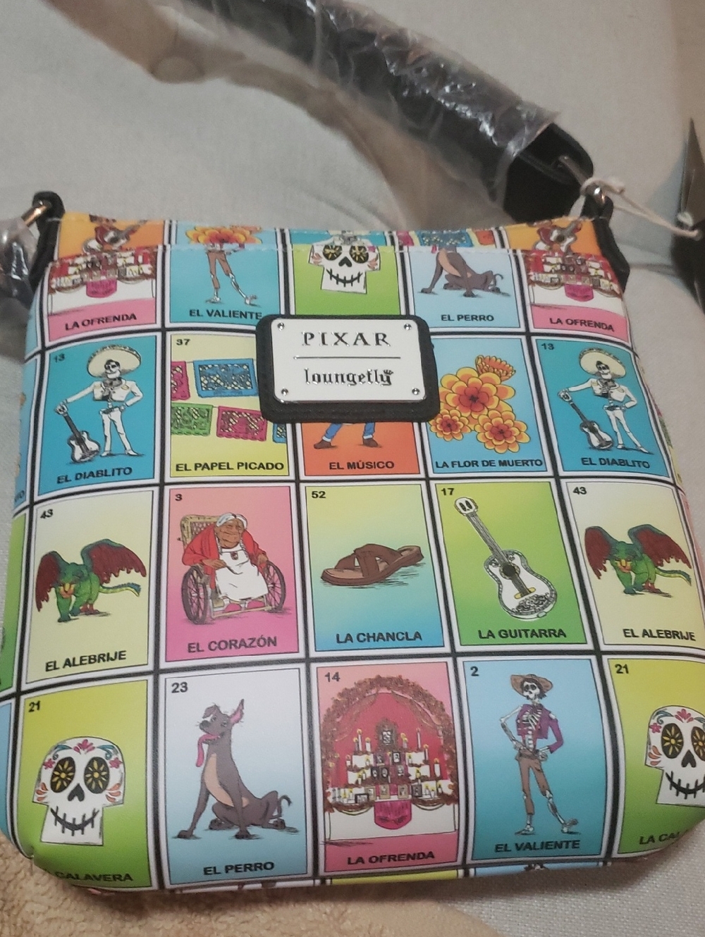 Pixar Loungefly Women’s Multicolor Lotería Crossbody Bag
